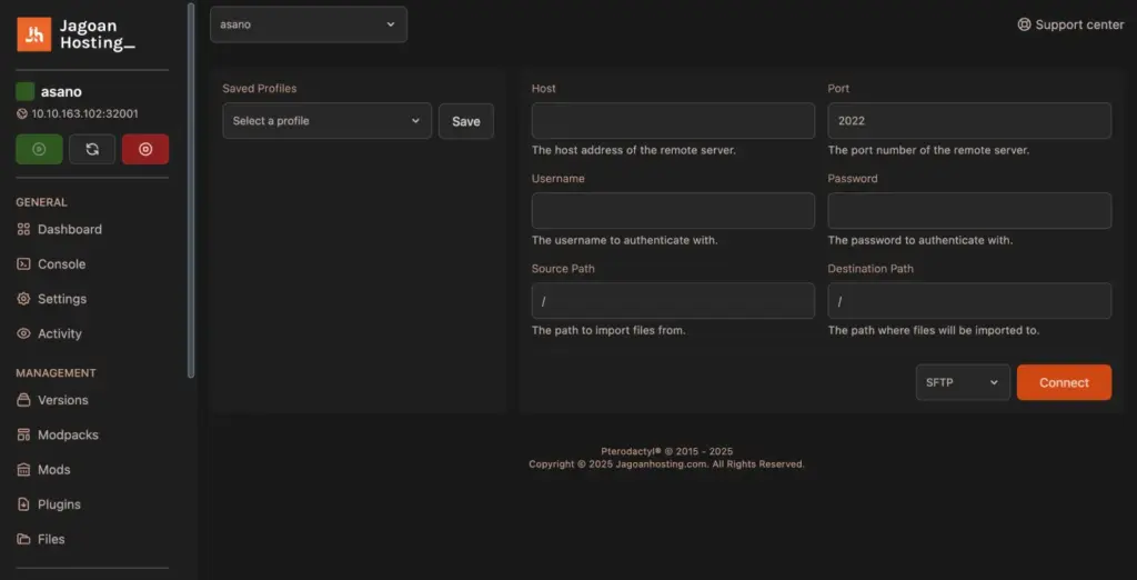 New Panel Minecraft - Menu Minecraft Player Manager